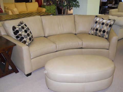 leather sofa and ottoman